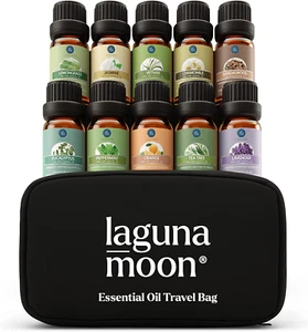 10-Pc Essential Oils Set in Portable Bag for Aromatherapy & Relaxation - Picture 1 of 13