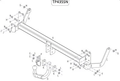 Barra de remolque automotriz Towtrust cuello de cisne para Peugeot 407 berlina 2004 a 2008 Foto 1 de 4