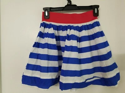 MINI FALDA A RAYAS FORRADA AZUL ROJO BLANCO 11-12 Y PISO PATRIÓTICA 4 DE JULIO! Foto 1 de 4