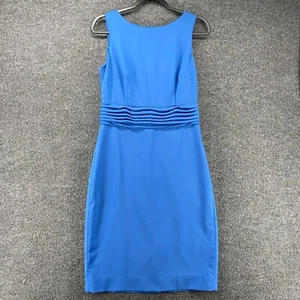 J Crew 365 Dress Womens 2 Blue Wool Blend Sheath Boat Neck Pencil Office Career - Picture 1 of 11