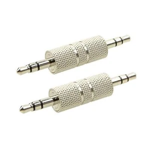Adaptateur Audio mâle vers mâle 35 mm métal argenté 3 pôles Jack stéréo 35 mm... - Photo 1/7