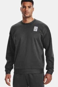 New Under Armour Mens M Black Full Heather RECOVER Crew Long Sleeve 1359028 - Picture 1 of 8