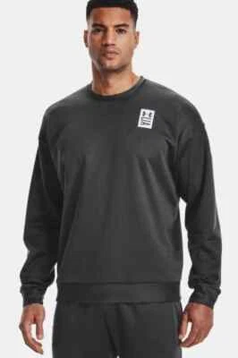 Nuevo Under Armour Para Hombres M Negro Brezo Completo RECUPERACIÓN Crew Manga Larga 1359028 Foto 1 de 4