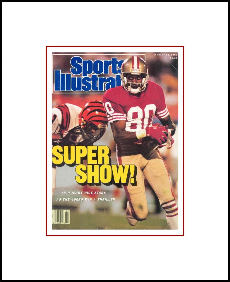 SAN FRANCISCO 49ERS MATTED PHOTO OF 1989 SUPER BOWL WIN SPORTS ILLUSTRATED COVER - Image 1 of 1