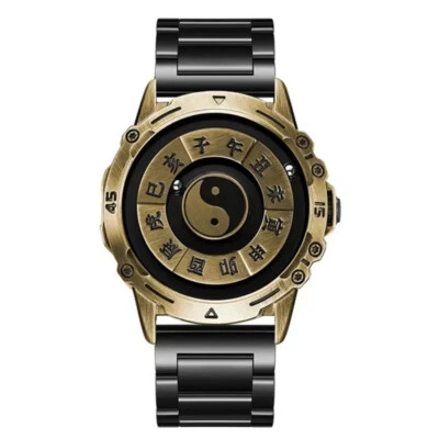 New Men's Watch Magnetic Ball Quartz Wristwatch Waterproof Stainless Steel Watch - Image 1 of 4