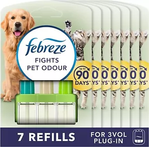 7 x Ambi Pur Febreze 3Volution Lufterfrischer Plug-in Nachfüllung, bekämpft Haustiere Geruch - Bild 1 von 7