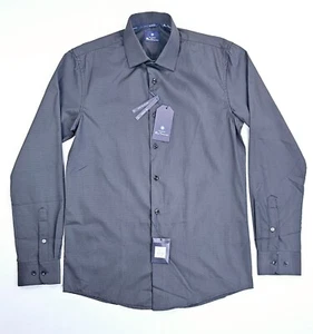 Ben Sherman Slim Fit Size Medium 15-15.5 34/35 Men's Black Diamond Dobbie Shirt - Picture 1 of 12