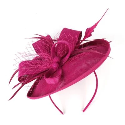 New Flower Feather Fascinator Hat Mesh Hair Band Evening Party Tea Party - Image 1 of 4