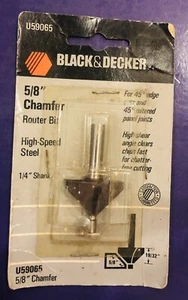 NOS - Black & Decker 5/8" Chamfer Router Bit 45 Degree High-Speed Steel #U59065 - Picture 1 of 2