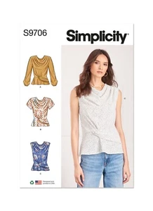 Simplicity CUCIRE PATTERN S9706 Top da miss taglie 8-16 o 18-26 - Foto 1 di 9