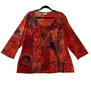 Top Dressbarn para mujer 3X Terciopelo Gitano Floral Cachemira Capricho Bruja Elástico - Imagen 1 de 6