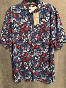 Tommy Bahama Kurzarm Hemd mit Knopfleiste Botticelli Toss Kingdom Blau XL - Bild 1 von 8