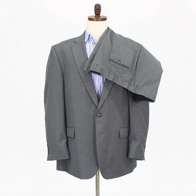 Claiborne 50R 44x30 Gray Full Suit Stripe 2-Button Wool - Image 1 of 4