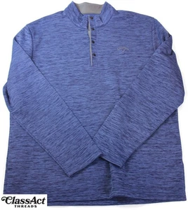 Callaway Men's Golf 1/4 Button Up Pullover Sweater Blue Fleece Lined SZ XXL - Picture 1 of 9