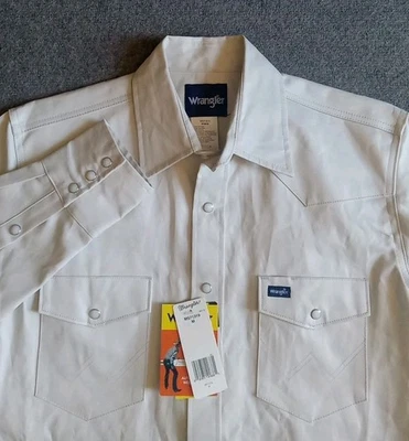 Camisa de Trabajo Wrangler Corte Vaquero Para Hombre M Western Peal A Presión Acabado Firme Calce Clásico Foto 1 de 4