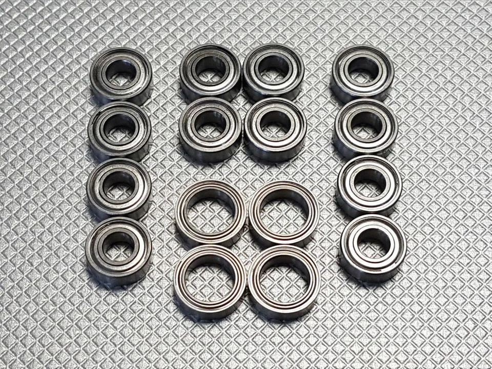KUGELLAGERSATZ FÜR TAMIYA TT-01 MODELLE - 16 STAHLGEDICHTETE LAGER - Bild 1 von 1