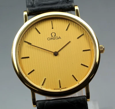 [Perto de ESTADO PERFEITO] Vintage Omega De Ville Cal.1378 33mm Mostrador Dourado Relógio Masculino de Quartzo - Imagem 1 de 4