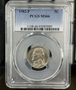 1982 PCGS MS66 Jefferson Nickel GC379 - Foto 1 di 2
