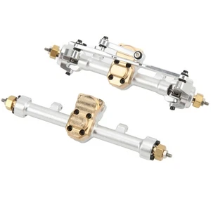 Silver RC Metal Front And Rear Axle Assembly For AXIAL SCX24 1/24 RC Car - Picture 1 of 12
