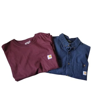 Carhartt Arbeitshemden 2er Set Herren XLT Relaxed Fit Flex Heavy Duty Kurzarm - Bild 1 von 12