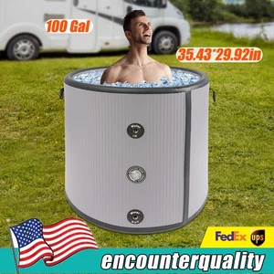Vasca da bagno gonfiabile 100 galloni vasca da bagno portatile vasca da bagno ghiaccio vasca da bagno fredda USA - Foto 1 di 17