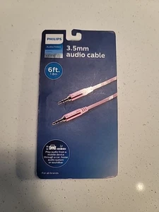 Cable de audio PHILIPS 3,5 mm audio HD de 6 pies a través del móvil al automóvil, sistema doméstico, barra de sonido - Imagen 1 de 2