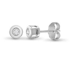 9ct White Gold Jewelco London 0.3ct Diamond Solitaire Stud Earrings - Picture 1 of 3