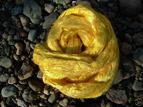 Mulberry Silk Hand Dyed  Silk 2 Ounces Spin DAFFODIL - Image 1 of 1