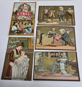 Tarjeta comercial dama victoriana c1880 5 tarjetas - Imagen 1 de 12