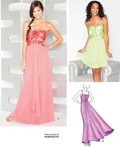 Misses 4-12 Brautjungfer Abschlussball formelles Abendkleid Kleider Einfachheit 1908 Muster - Bild 1 von 3