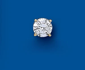 Men's Solitaire Earring Yellow Gold 1 Carat Gents Stud - Picture 1 of 3