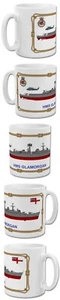 HMS GLAMORGAN D19 SET OF 4 MUGS .COLLECTABLES.ROYAL NAVY. - Picture 1 of 1