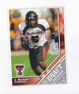 MICHAEL CRABTREE 2009 UPPER DECK DRAFT EDITION FOOTBALL ROOKIE CARD-SHIPS FREE - Picture 1 of 22