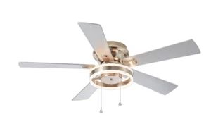 Cornelius 52 in. Integrated LED Indoor Hugger Satin Nickel Ceiling Fan with Ligh - Picture 1 of 11