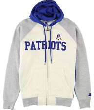 STARTER Mens New England Patriots Hoodie Sweatshirt, Off-White, Large