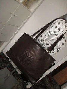 VINTAGE Gianni Versace 70s/80s ITALY TOP HANDLE brown purse bag - Picture 1 of 13