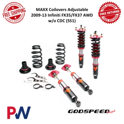 Godspeed Maxx Coilover Damper Kit For 2009-13 Infiniti FX35 & FX37 AWD W/o CDC - Image 1 of 4