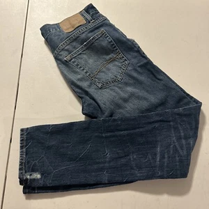 Aeropostale Jeans Mens 30x32 Blue Denim Skinny Straight Distressed Light Wash  - Picture 1 of 5