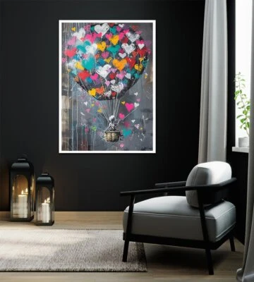 Banksy Balloon Boy Wall Art Canvas Unframed Print Art - Image 1 of 4