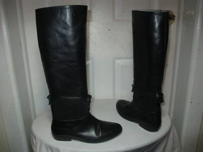 BOTAS FEMININAS SURFACE TO AIR COURO PRETO/CAMURÇA FRENTE/TRASEIRA ALÇAS 36 EUA 6 - Imagem 1 de 4