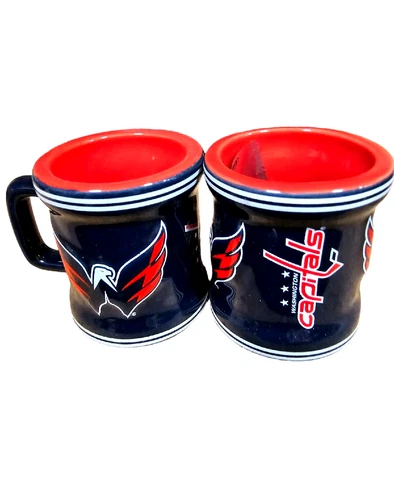 WASHINGTON CAPITALS TEAM CERAMIC SHOT GLASS/MUG BLUE/WHITE 2 OZ NEW LICENSED Cover