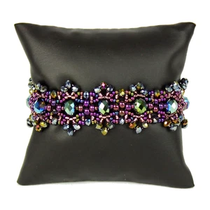Czech Glass Bead Crystalicious IRIDESCENT PURPLE Bracelet Cuff Bangle - Picture 1 of 1