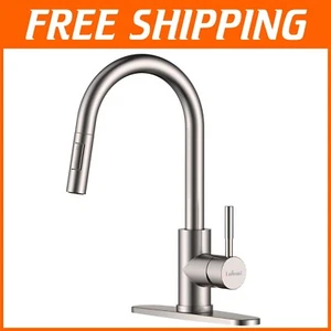 Convenient Quick-Install Kitchen Faucet with Pull Down Spray and Modern Finish - Picture 1 of 10