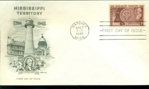 FDC 1948 - Scott # 955 - Mississippi Terr - Artmaster Cachet UA - Imagen 1 de 1