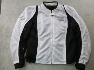 Fieldsheer Motorcycle Jacket Mens White Black Performance w/Protective Panels - Picture 1 of 24