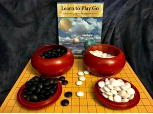 1970s Carved Wood Baduk Go Game Board Goban Go-Ishi Stones Korea - Picture 1 of 10