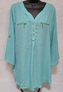 Rue 21 Womens Shirt Top Blouse Size XL X Large Green - Picture 1 of 12