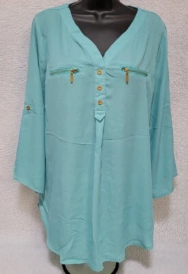 Rue 21 Womens Shirt Top Blouse Size XL X Large Green - Image 1 of 4