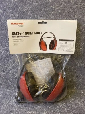 Honeywell Howard Leight QM24+ Over-The-Head Black/Red 25dB Earmuffs, Quiet Muff - Image 1 of 4