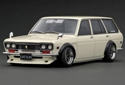Accensione 1/18 modello Datsun Bluebird 510 Wagon bianco con scatola dal Giap... - Immagine 1 di 4